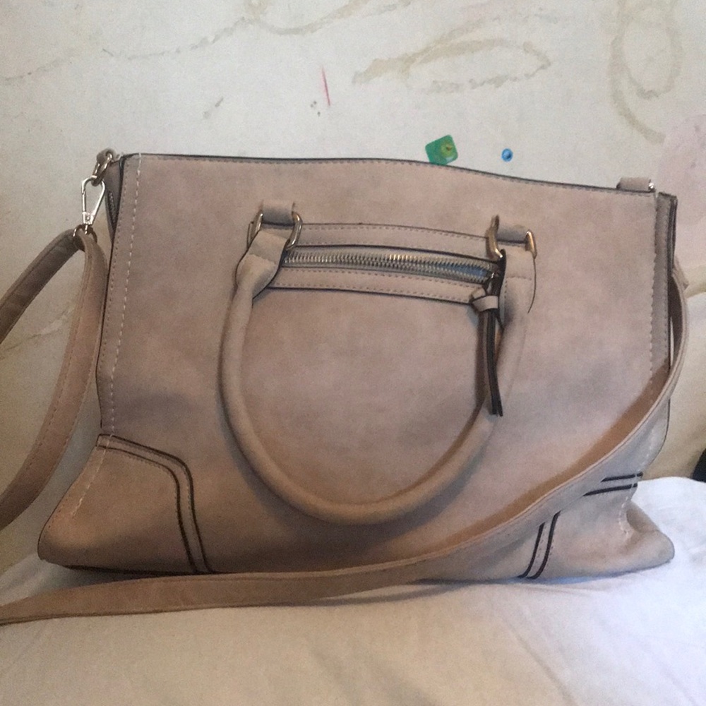 Beige suede bag